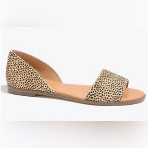 J. Crew Morgan Calfhair Peep-Toe Flats, leopard print size 6.5